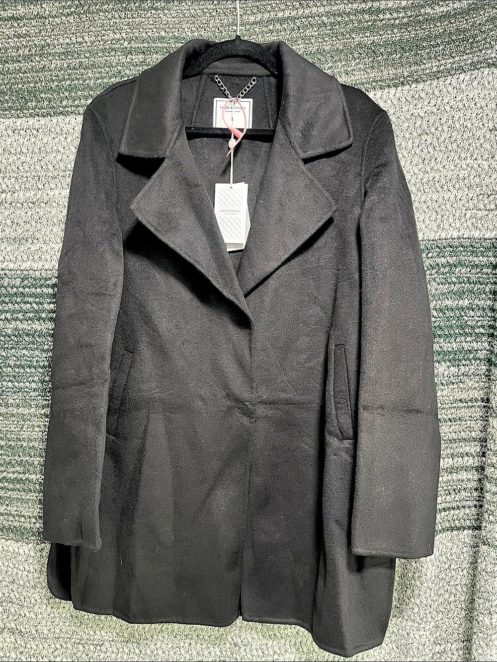 belle & bloom Ex-Boyfriend Wool Blend Oversized Jacket Black Wool Blend size L